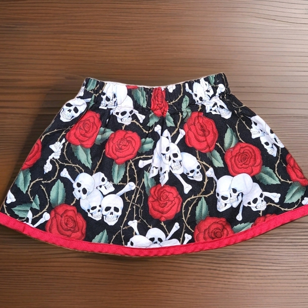 Conscious Children Punk Skirt – Skulls & Roses, Made in USA - Size 12-18 Month - Picture 2 of 7